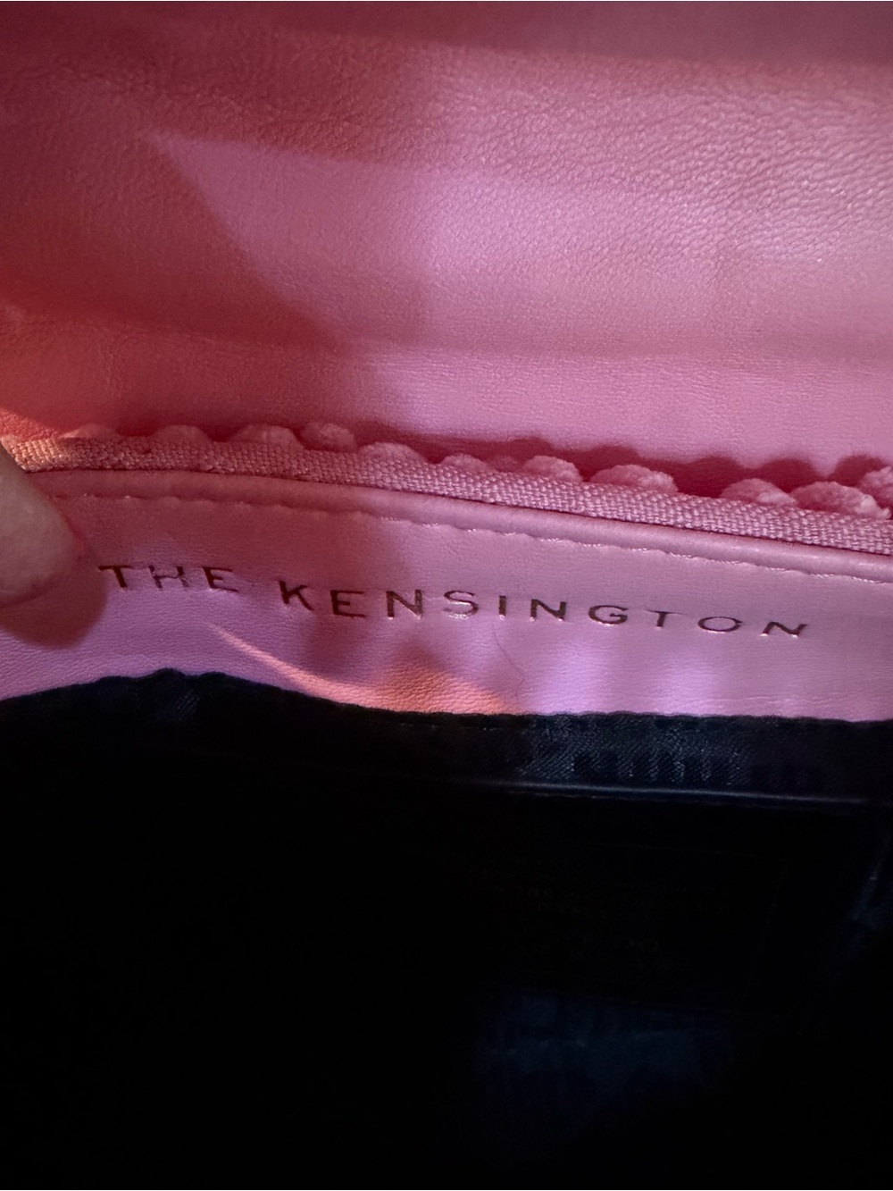 Kurt Geiger Pink Plush Shoulder Bag with Gold Chain - Picture 5 of 5